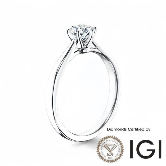 ASH017 Solitaire . Lab-Grown Diamond . Ring, D, VVS1, VVS2, 3EX, IGI Certified - Madison Avenue Diamond
