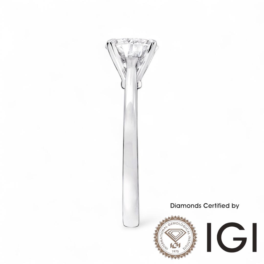 ASH018 Solitaire 18K Ring D, VVS1, VVS2, 3EX IGI Certified - Madison Avenue Diamond