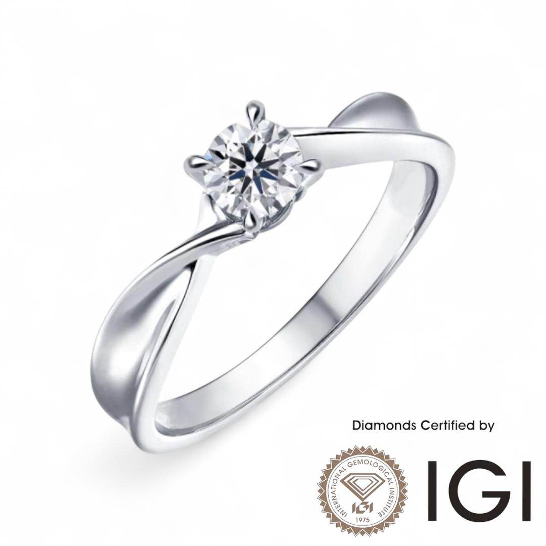 ASH047 Solitaire Lab Grown Diamond Ring D VVS1 VVS2 3EX IGI Certified - Madison Avenue Diamond