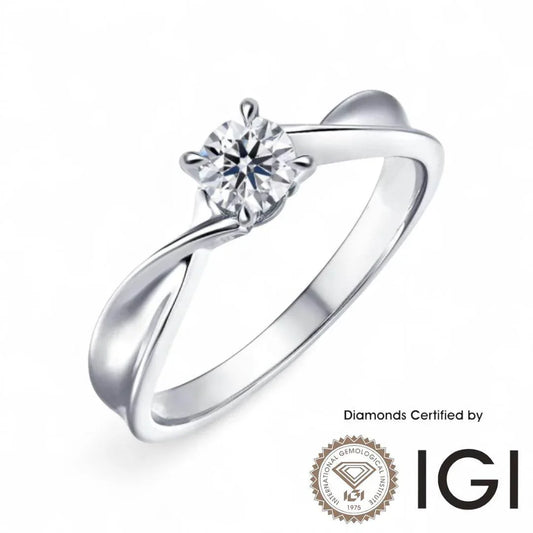 ASH047 Solitaire . Lab-Grown Diamond . Ring, D, VVS1, VVS2, 3EX, IGI Certified - Madison Avenue Diamond