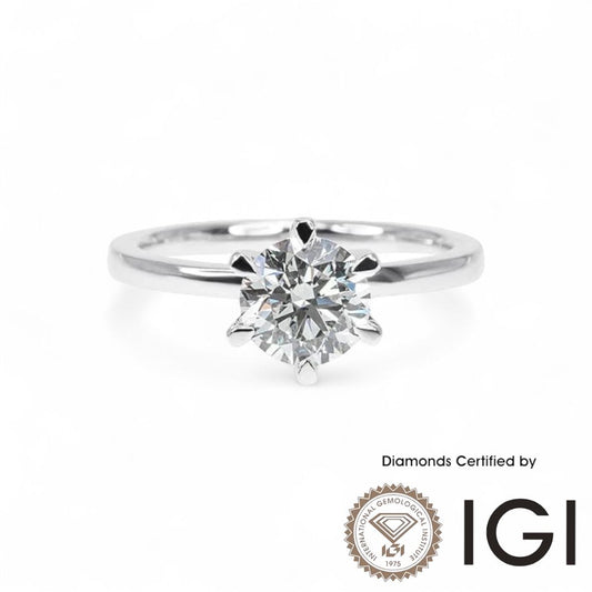 特價銷售 1 克拉.培育鑽石.戒指 , D、VVS2、3EX、IGI 認證 , 9K 單石戒指