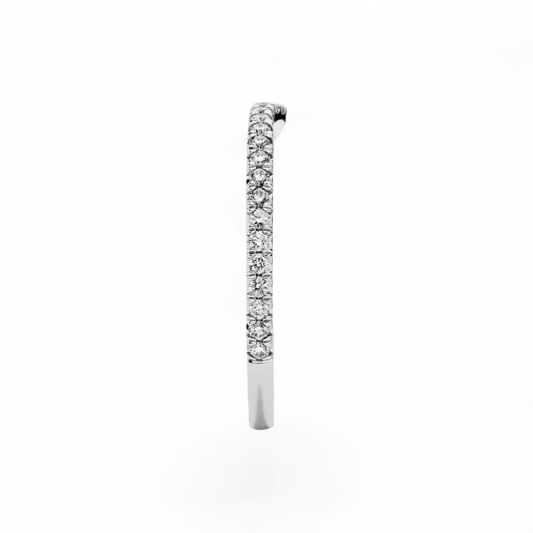 AME037 0.01ct (1.5mm) カーブ ハーフエタニティ 人工ダイヤモンドリング DE VS VVS 3EX