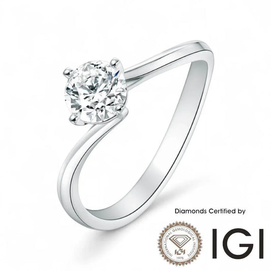 ASH044 Solitaire . Lab-Grown Diamond . Ring, D, VVS1, VVS2, 3EX, IGI Certified - Madison Avenue Diamond