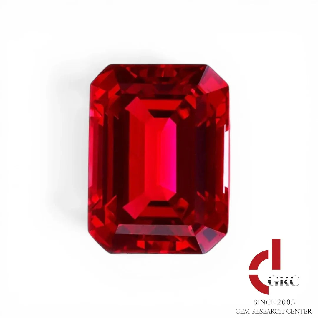 3克拉 祖母綠形 培育紅寶石 GRC 認證