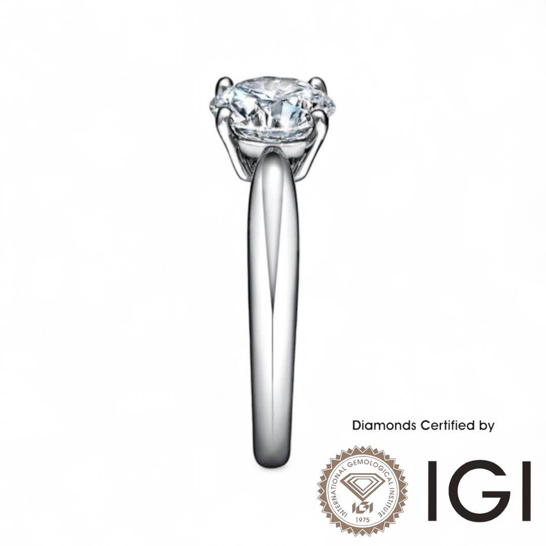 ASH014 Solitaire Lab Grown Diamond Ring D VVS1 VVS2 3EX IGI Certified - Madison Avenue Diamond