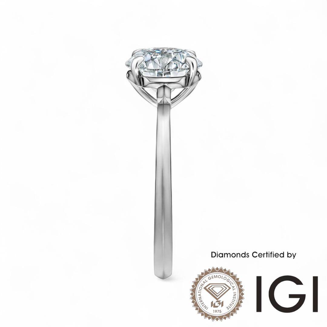 ASH016 Solitaire Lab Grown Diamond Ring D VVS1 VVS2 3EX IGI Certified - Madison Avenue Diamond