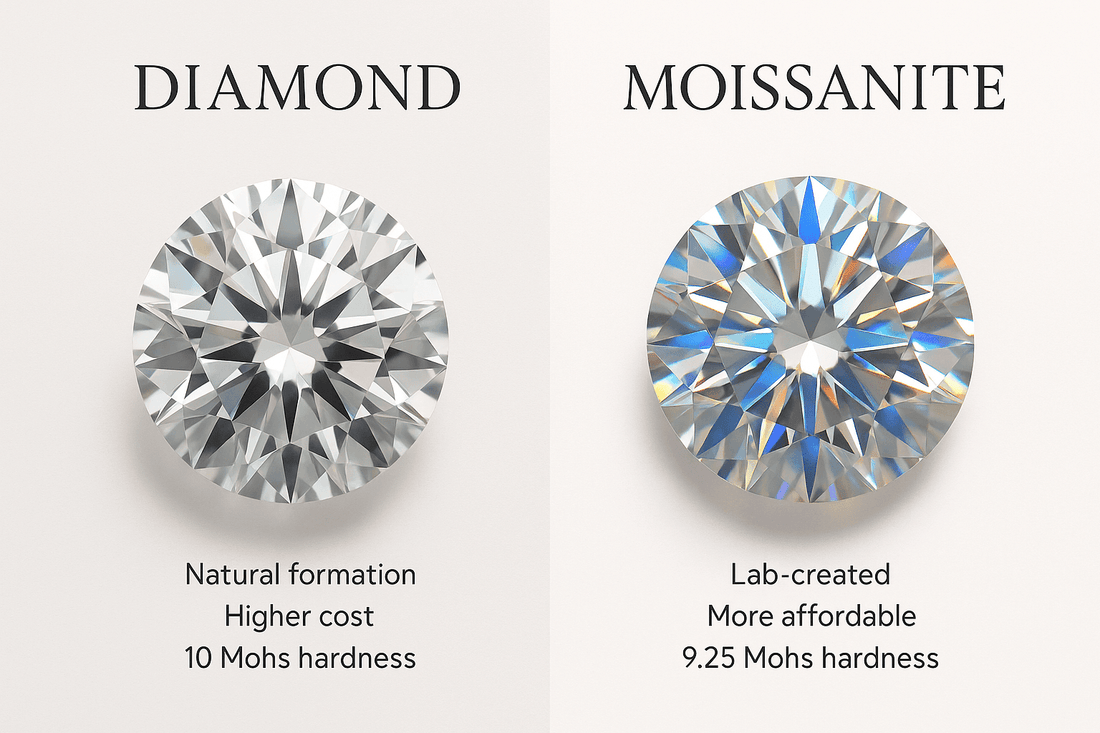 How to Tell Diamond, Lab-Grown Diamond, Moissanite, and Cubic Zirconia (CZ) — The Easy Visual Guide - MadisonDia