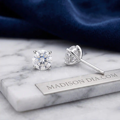 【期間限定】毎邊0.5ct (共1ct) DEF VS-VVS 9K 單鑽培育鑽石耳環 