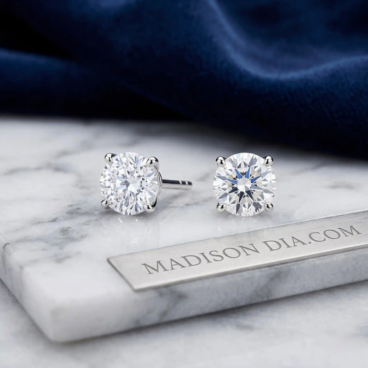 【期間限定】毎邊0.5ct (共1ct) DEF VS-VVS 9K 單鑽培育鑽石耳環 