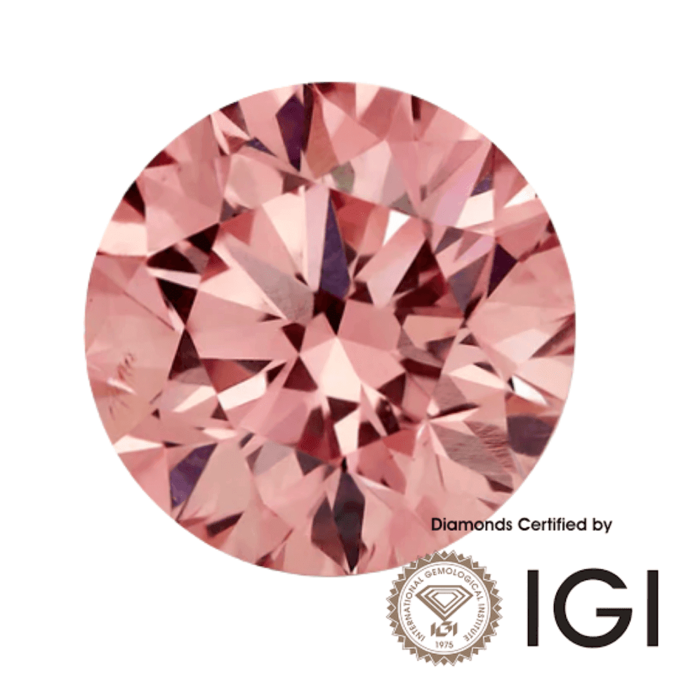 2ct Pink Lab Grown Diamond VVS1 VVS2 3EX Cut IGI Certified - Madison Avenue Diamond