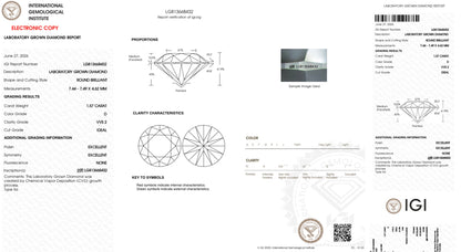 現貨 – 1.5克拉 D, VVS2, IDEAL, EX, EX, IGI認證, 9K 培育鑽石項鍊
