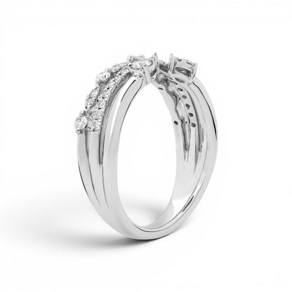 AME038 Open Stacked Lab Grown Diamond Ring DE VS VVS 3EX