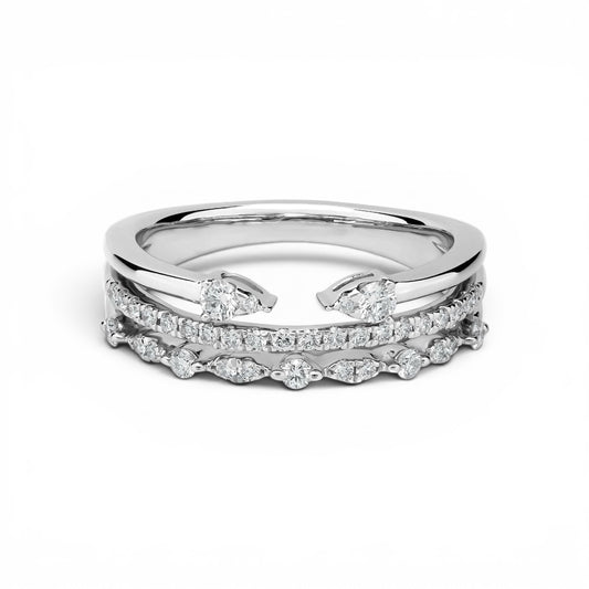 AME038 Open Stacked Lab Grown Diamond Ring DE VS VVS 3EX