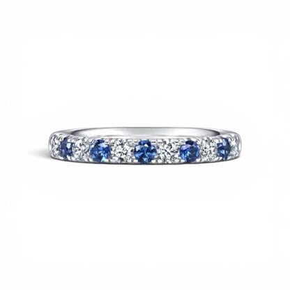 AME002 0.05ct (2.3mm) 藍寶石半永恒實驗室培育鑽石戒指 DE VS VVS 3EX