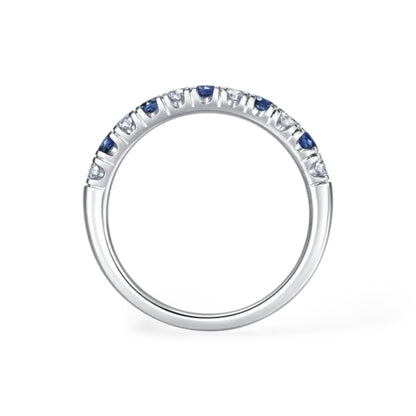 AME002 0.05ct (2.3mm) 藍寶石半永恒實驗室培育鑽石戒指 DE VS VVS 3EX
