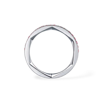 AME004 0.01ct (1.5mm) ピンク ハーフエタニティ 人工ダイヤモンドリング DE VS VVS 3EX
