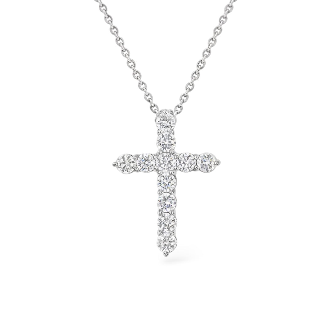 AME047M Lab Grown Diamond Cross Medium Pendant DEF VS VVS 3EX