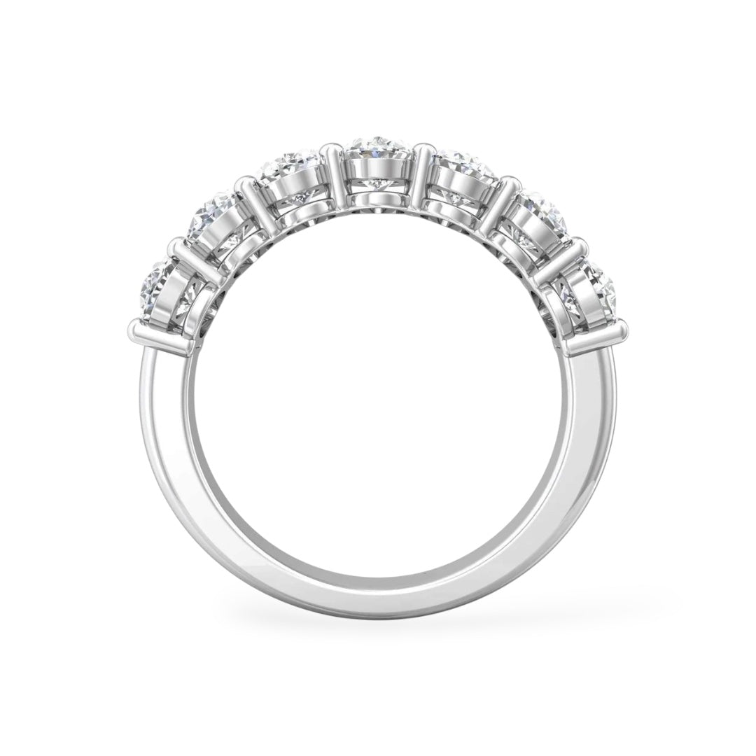 ASH052 แหวนเอเทอร์นิตี้เพชรแล็บ แบบครึ่งวง ทรงโอวอล 0.1ct (3.6mm) D-F VS-VVS 2EX