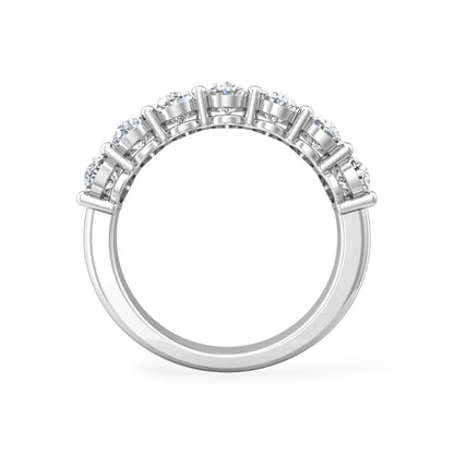 AME054 7石 オーバル ハーフエタニティ 人工ダイヤモンド リング (各0.5ct) D-F VS-VVS 2EX