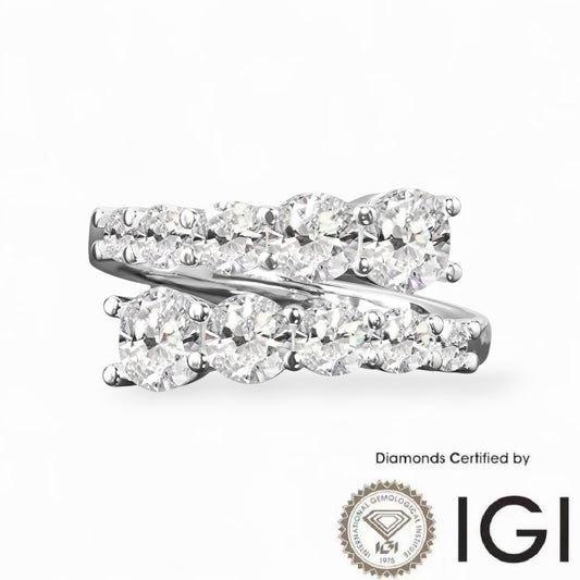 AME081 Half Eternity Lab Grown Diamond Ring DEF VS VVS IDEAL/EX/EX