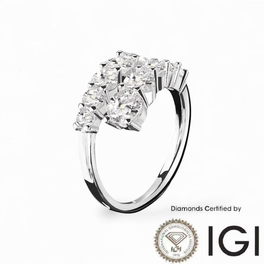 AME081 Half Eternity Lab Grown Diamond Ring DEF VS VVS IDEAL/EX/EX