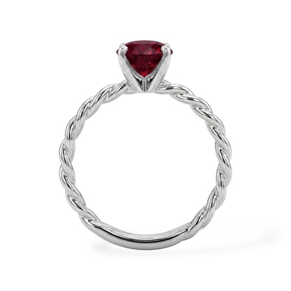 AMI003 Solitaire Lab-Grown Ruby Ring
