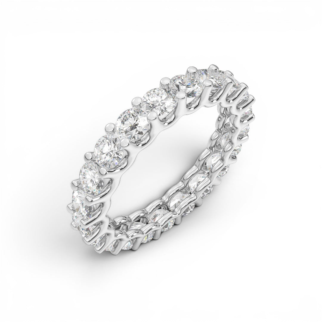 ASH061 แหวนเอเทอร์นิตี้เพชรสังเคราะห์ 0.1ct (3mm) DE VS VVS 3EX