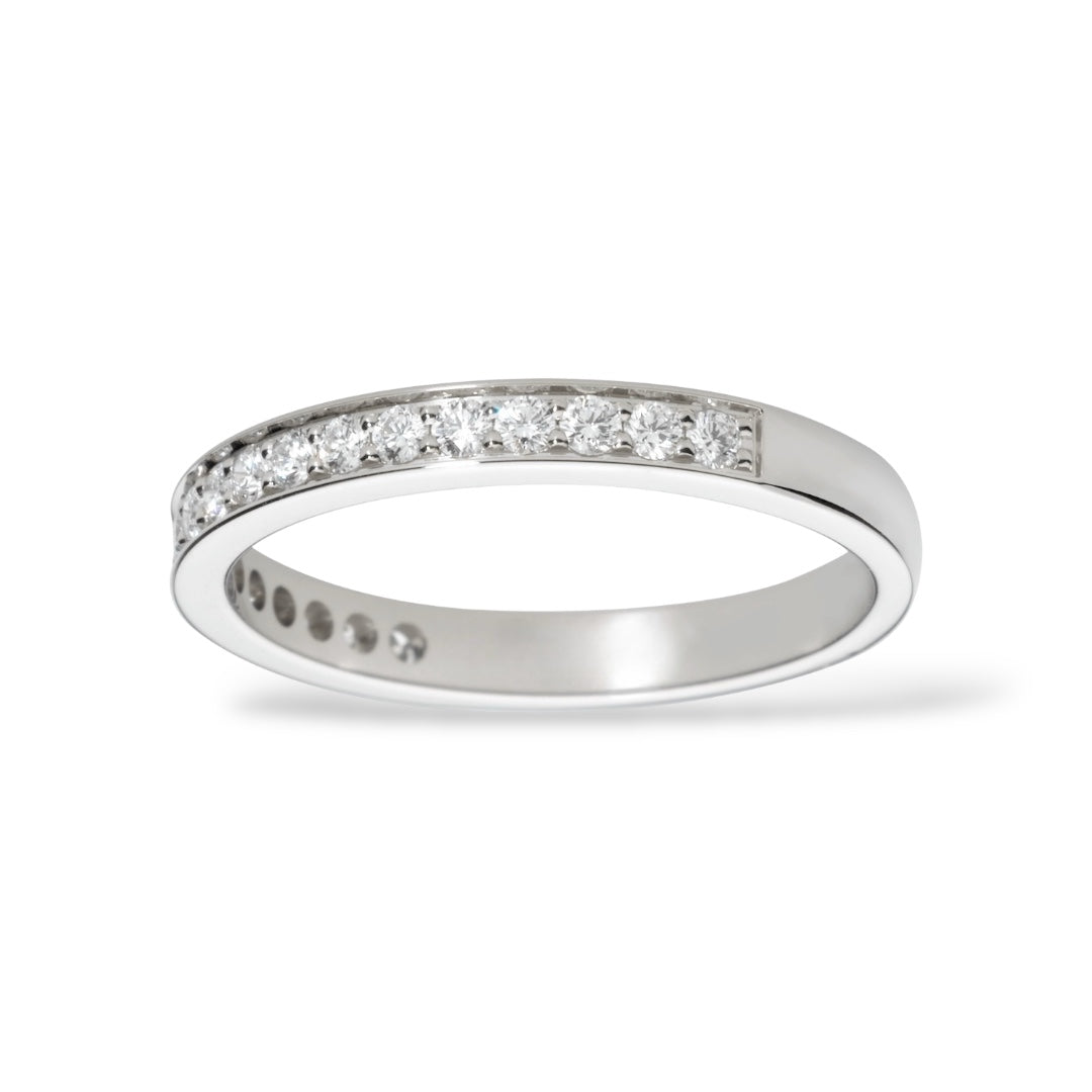 ASH064 2.6mm Lab Grown Diamond Half Eternity Ring 18K D VVS 3EX