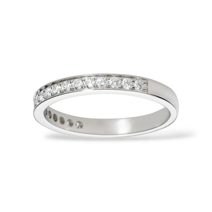 ASH064 2.6mm Lab Grown Diamond Half Eternity Ring 18K D VVS 3EX