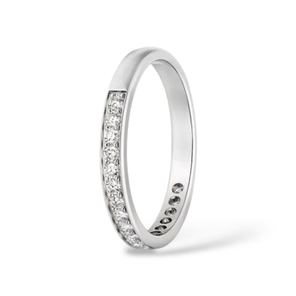 ASH064 2.6mm Lab Grown Diamond Half Eternity Ring 18K D VVS 3EX