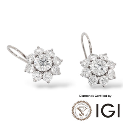 ASH069 Round Lab Grown Diamond Earring In 18K D VVS1 VVS2 3EX IGI Cert