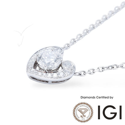 ASH070 Halo Lab Grown Diamond Pendant D VVS1 VVS2 3EX IGI Certified