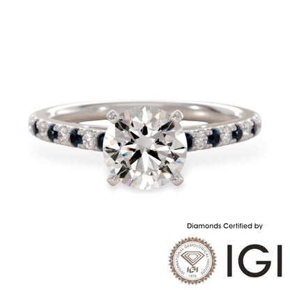 MadisonDia 特別セール 2ct E, VVS2, 3EX, IGI認定, 9K サイドストーン ラボグロウンダイヤモンドリング