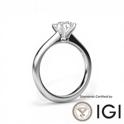 ASH087 Oval Cut Solitaire Lab Grown Diamond Ring 9K D VVS1 VVS2 2EX IGI Cert