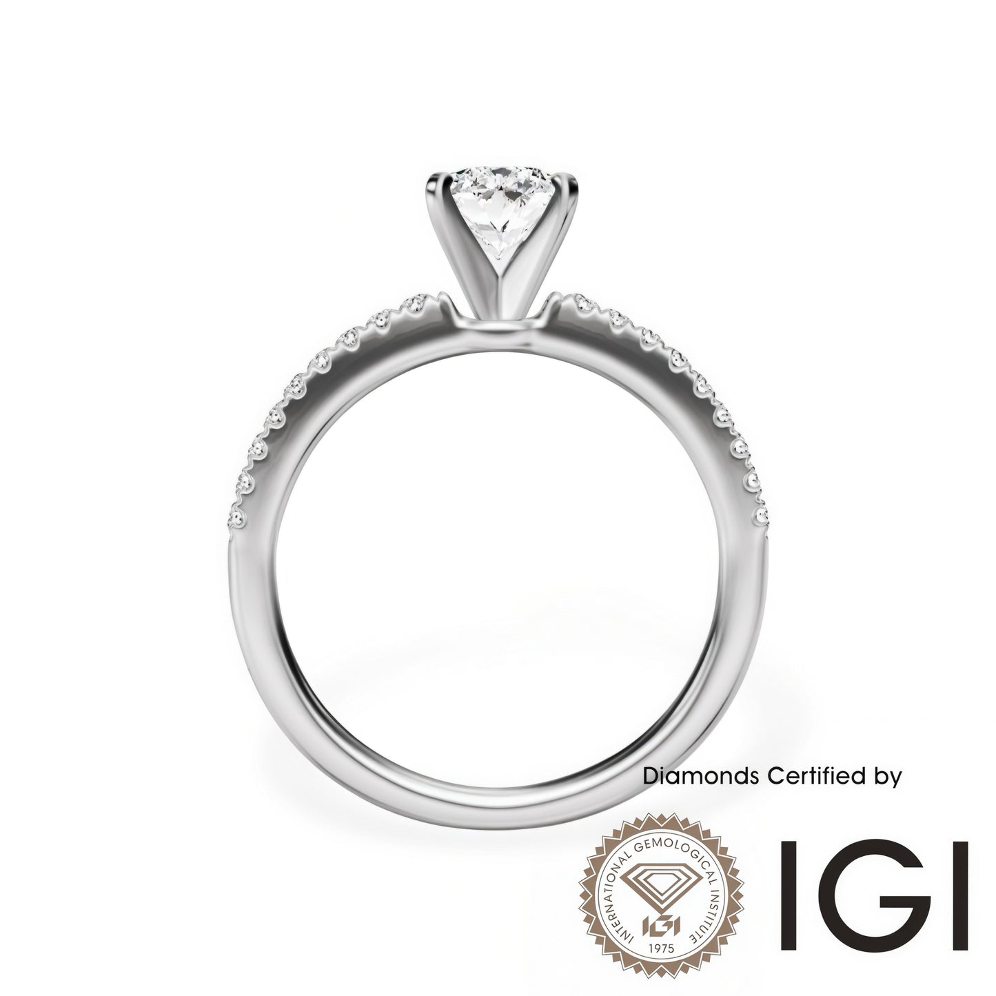 ASH095 Oval Cut Sidestone Lab Grown Diamond Ring 9K D VVS1 VVS2 2EX IGI Cert