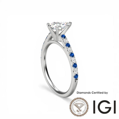 ASH102 梨形實驗室培育鑽石邊石戒指 9K D、VVS1、VVS2、2EX IGI 認證