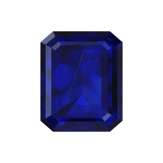 2ct Emerald Cut Lab Grown Blue Sapphire