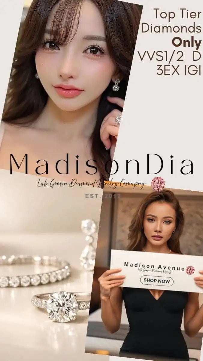 Madisondia offers top tier diamonds only vvs1 vvs2 d ID EXEX IGI lab grown diamonds