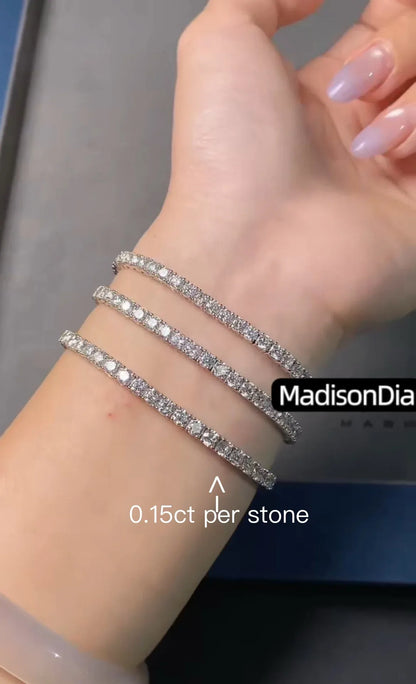 For customer #188029 : Tennis Bracelet 18K, 14K, 0.12ct / 0.15ct per stone, 17cm
