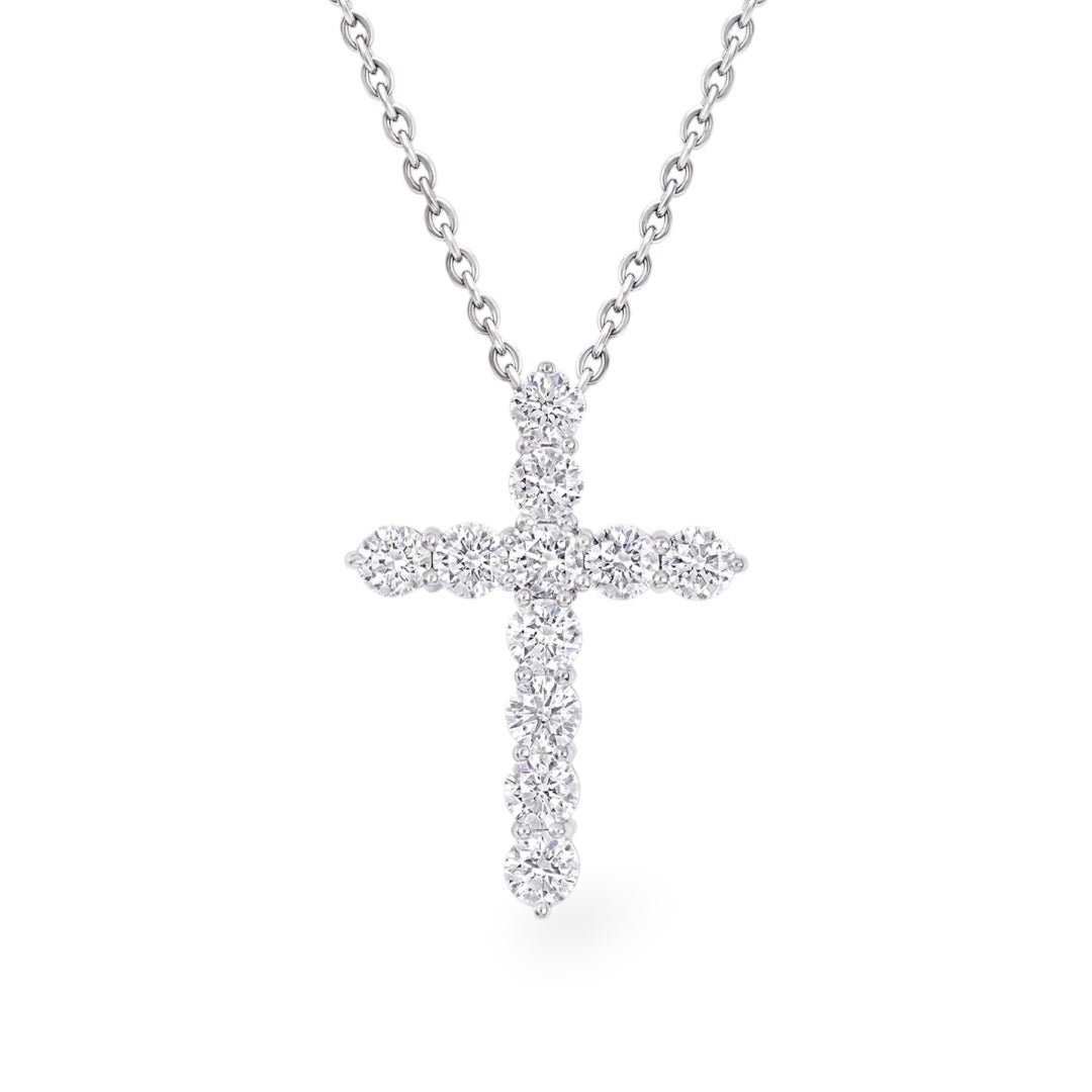 AME047 Lab Grown Diamond Cross Large Pendant DE VS VVS 3EX