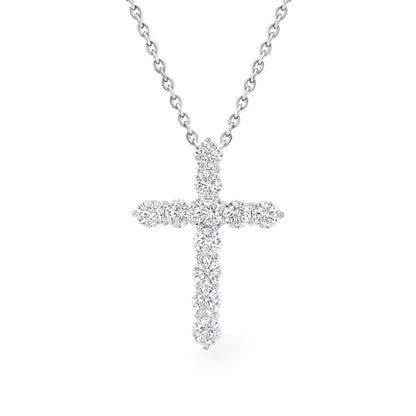 AME047 Lab Grown Diamond Cross Large Pendant DE VS VVS 3EX