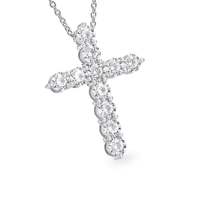 AME047 Lab Grown Diamond Cross Large Pendant DE VS VVS 3EX