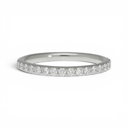 AME048 แหวนเอเทอร์นิตี้เพชรแล็บ แบบเต็มวง 0.02ct (1.6mm) D-F VS-VVS 3EX