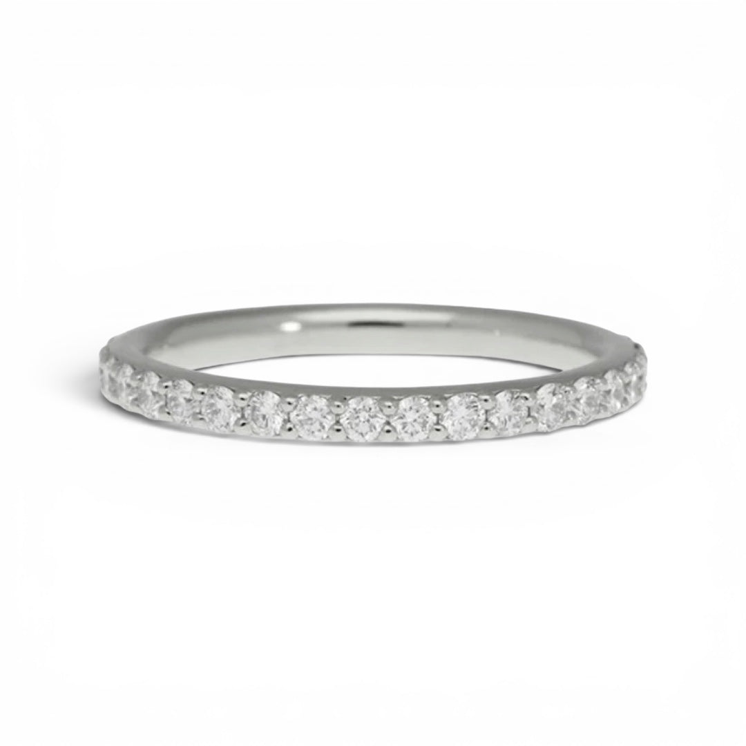 AME048 0.02ct (1.6mm) Half Eternity Lab Grown Diamond Ring D-F VS-VVS 3EX