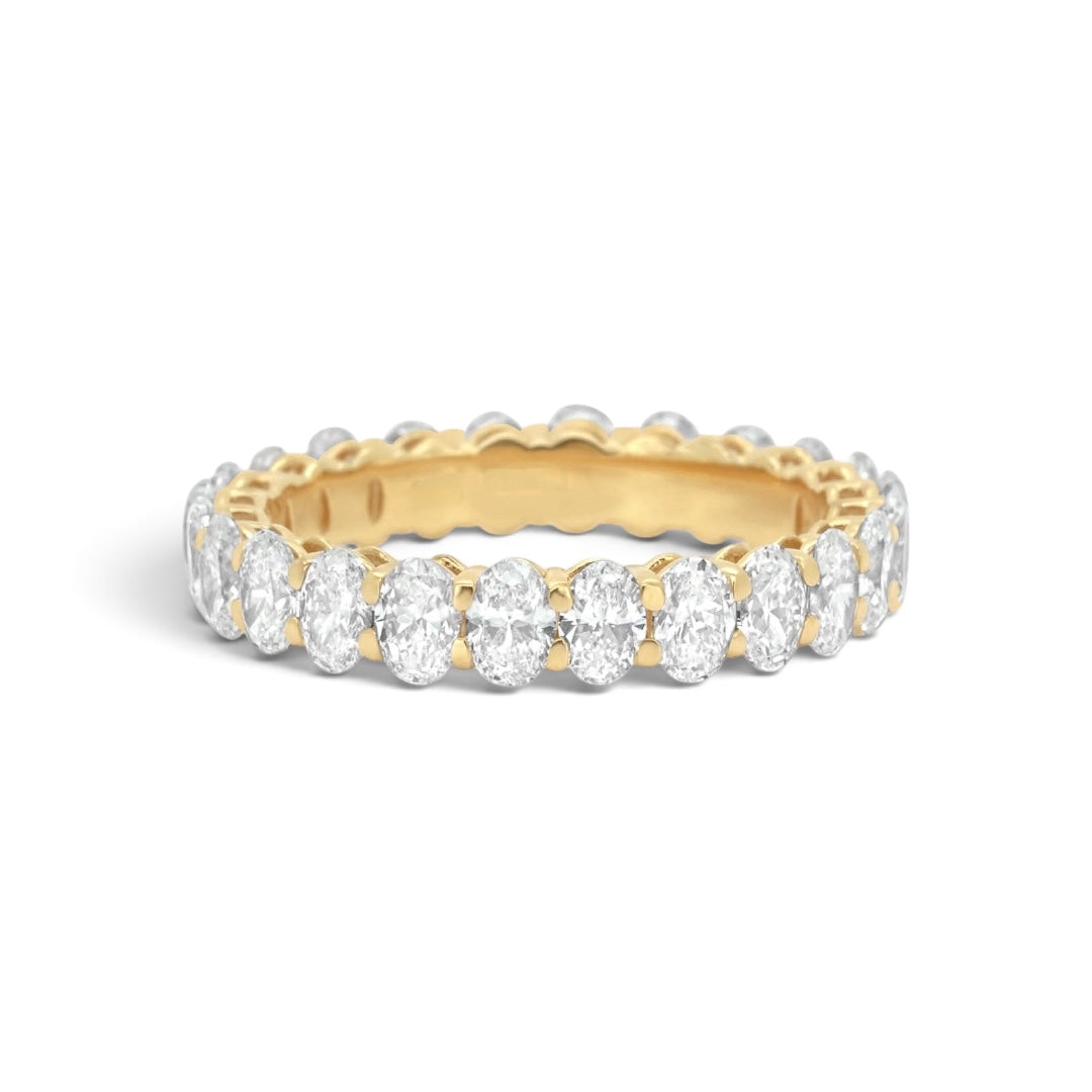 AME052 0.1ct (3.6mm) Oval Cut Full Eternity Lab Grown Diamond Ring D-F VS-VVS 3EX