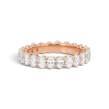 AME052 0.1ct (3.6mm) Oval Cut Full Eternity Lab Grown Diamond Ring D-F VS-VVS 3EX