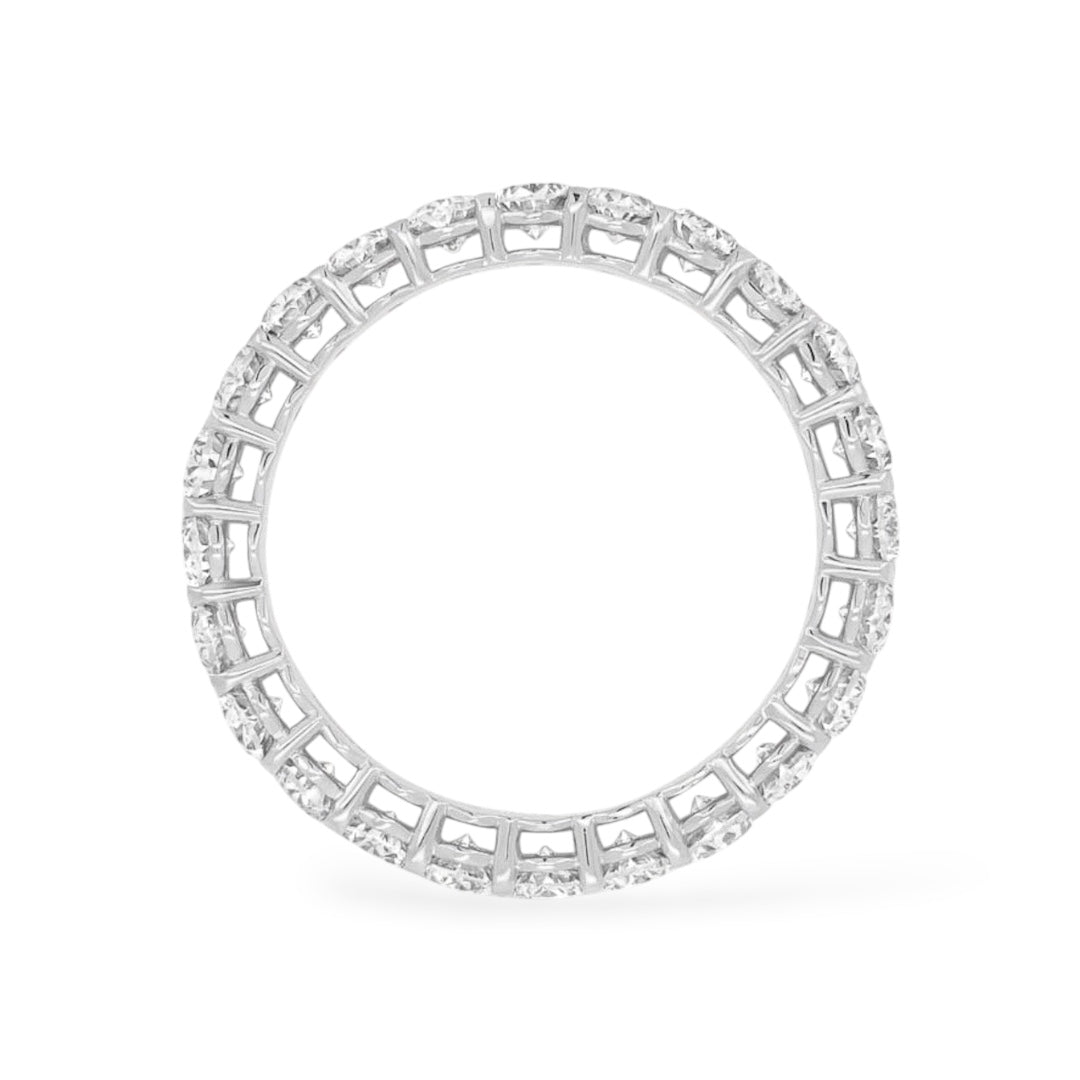 AME052 0.1ct (3.6mm) Oval Cut Full Eternity Lab Grown Diamond Ring D-F VS-VVS 3EX