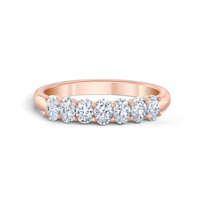 AME052 0,1ct (3,6mm) Anello Taglio Ovale *Half* Eternity in Diamanti Lab Grown D-F VS-VVS 2EX