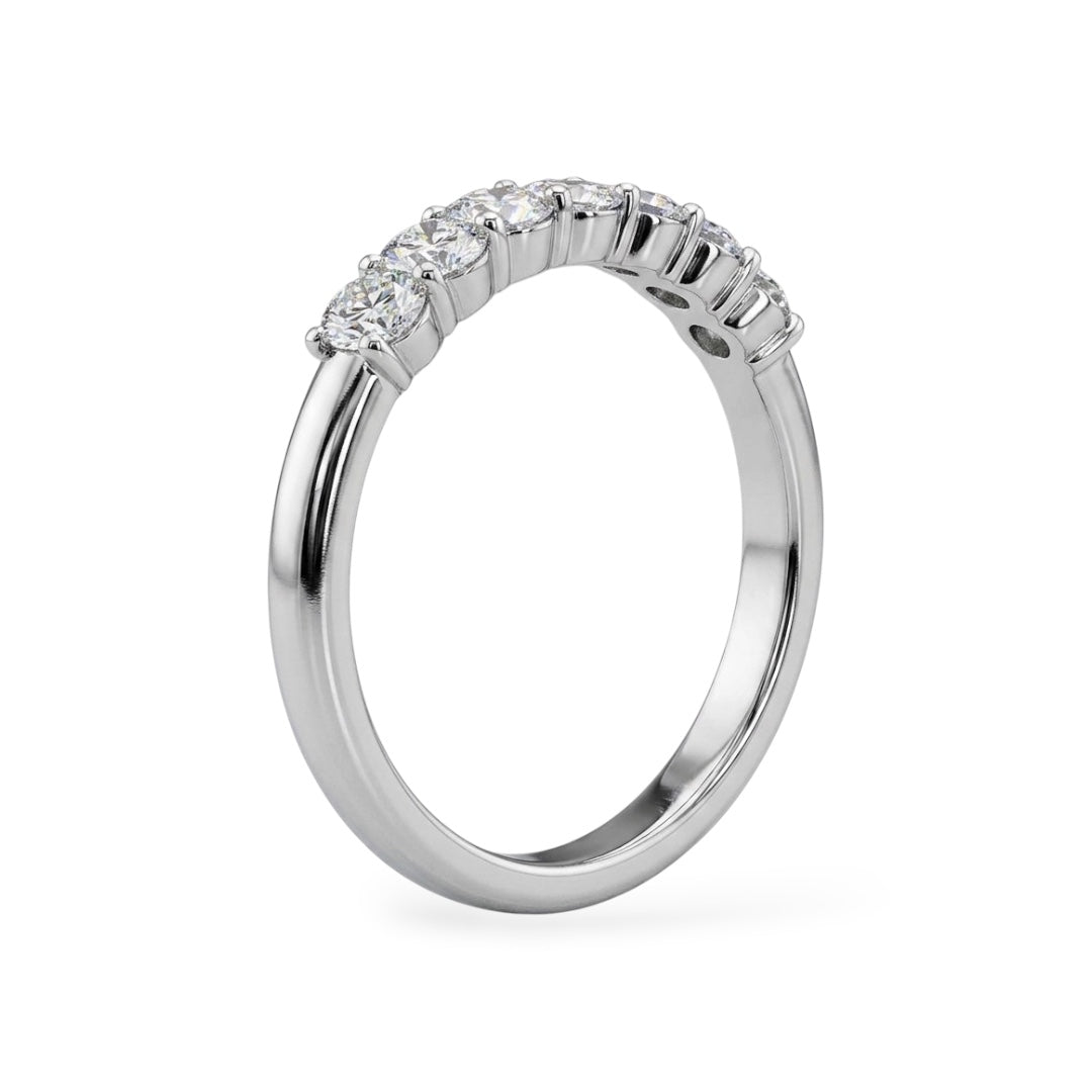 AME052 0,1ct (3,6mm) Anello Taglio Ovale *Half* Eternity in Diamanti Lab Grown D-F VS-VVS 2EX