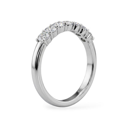 AME052 0,1ct (3,6mm) Anello Taglio Ovale *Half* Eternity in Diamanti Lab Grown D-F VS-VVS 2EX